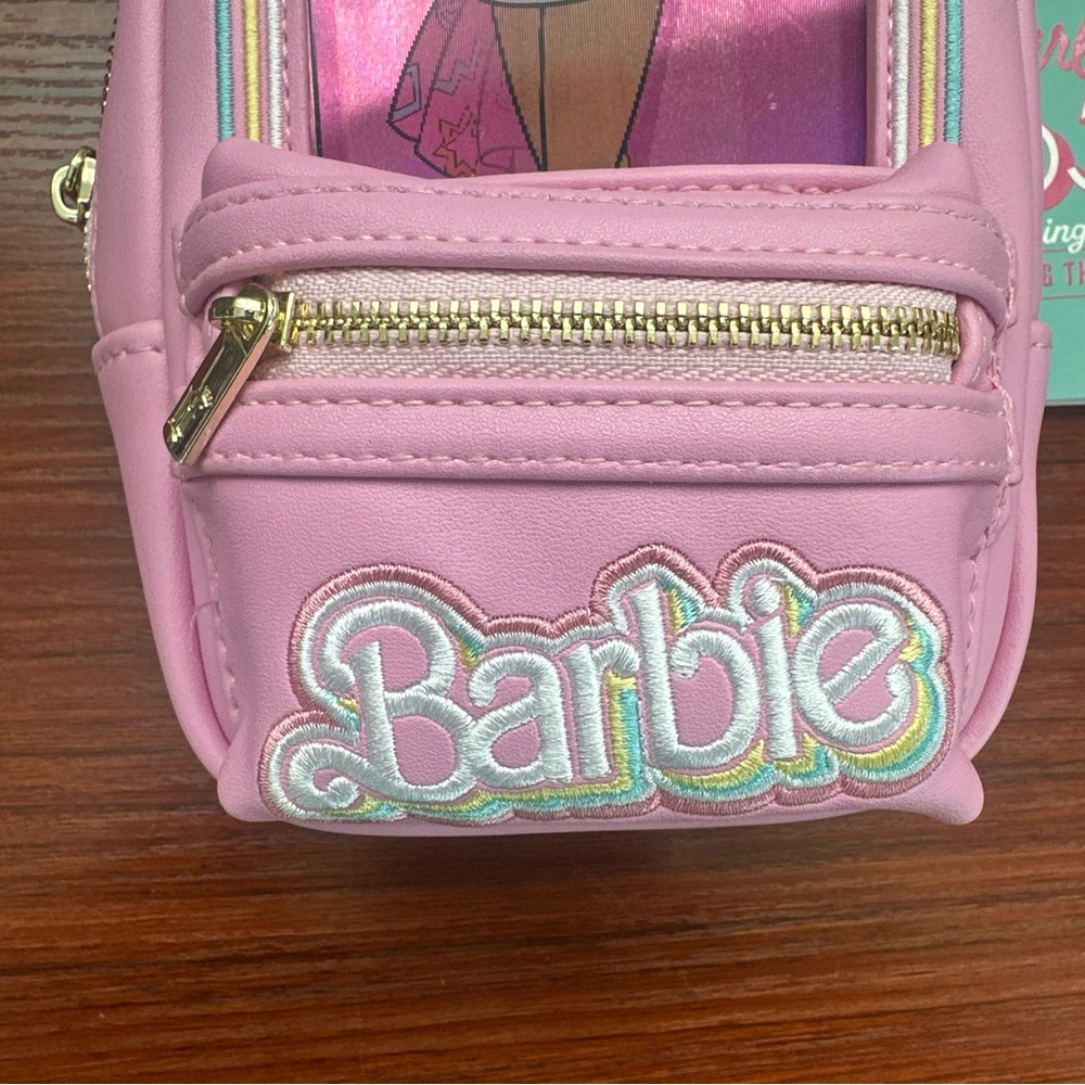 Loungefly Barbie 65th Anniversary Pink Mini Backpack Lenticular Pencil Case - Picture 4 of 14